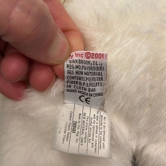 Ty Beanie Baby *Buddy '2001 "DIVINE" Angel White Bear Gold Tinsel Wings … - Picture 9 of 9